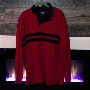 Polo “Quilted” Striped Long Sleeve Polo